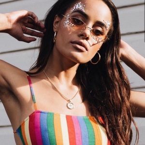 NWOT PRINCESS POLLY STRIPED BODYSUIT SIZE XS